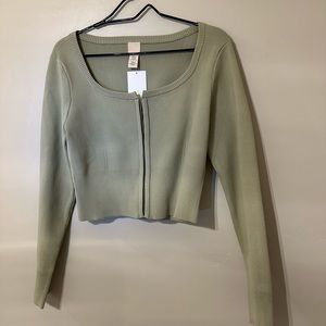 Sage Green Hook and Eye Workout Long sleeve